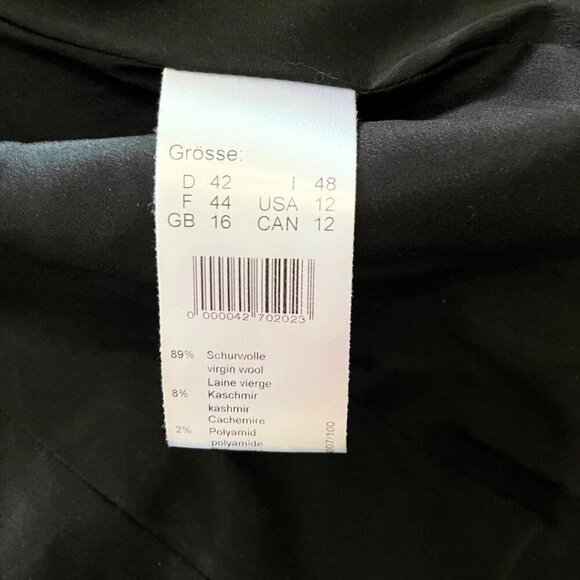 ST. EMILE BLACK WOOL CASHMERE BLEND SATIN STRIPE BLAZER - 12 - Picture 12 of 14